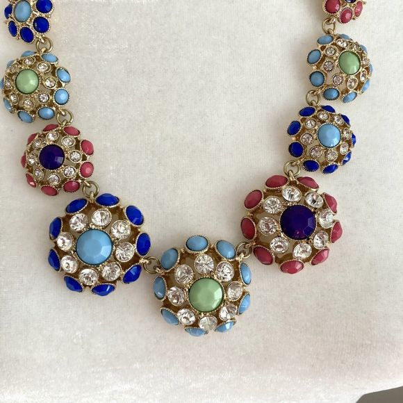 Kate Spade Multicolor Putting on the Ritz Glass Crystal Necklace Gold Chain - Picture 3 of 6